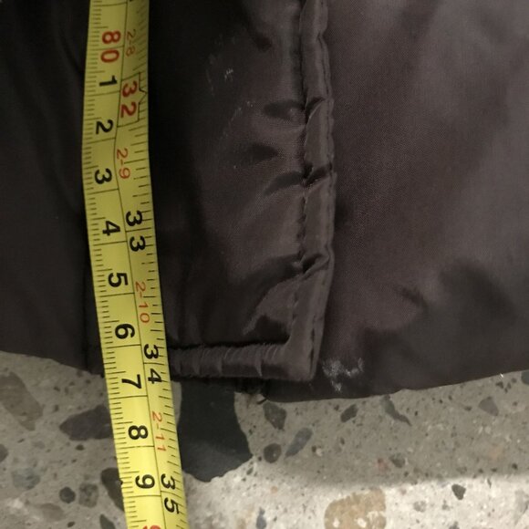 Michael Kors Womens LG Down & Feathers Puffer Coat Mid Length Brown Faux Fur Tri - Picture 6 of 13